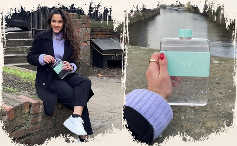 | 15oz Flat Water Bottle For Purse & Flexible Cleaning Brush | BPA Free Square Water Bottle | Leak/Drop Proof Slim Water Bottles For Travel, small...