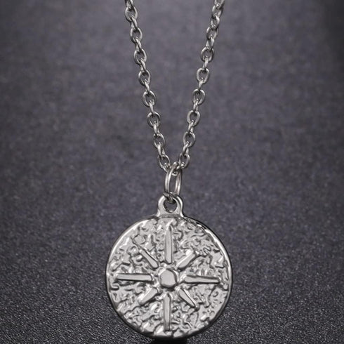 Jude Jewelers Stainless Steel Round Shaped Sunshine Style Pendant Necklace...