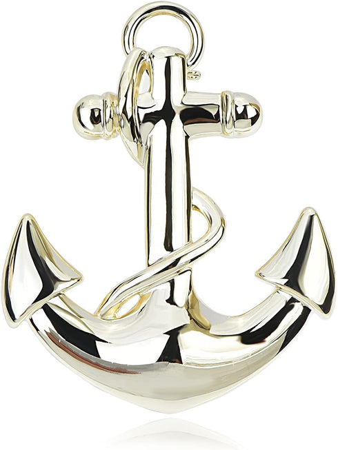 Vintage Nautical Sailboat Navy Rudder Anchor Brooch Pin Sailor Seaman Badge Jewelry Ship Wheel Pin...