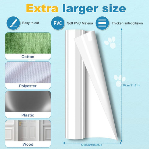 Cat Scratch Furniture Protector, 11.8"x196.8"Couch Protector from Cat Claws Cat Scratch Deterrent Furniture Protectors, Single-Sided Sticky Clear ...