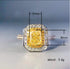 Xiaomei Women 925 Sterling Silver Princess Cut Citrine Ring Cushion Cut Cubic Zirconia CZ Statement Halo Engagement Ring Wedding Jewelry Size 6-10...