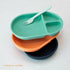 Boon Chow Silicone Plate Set - 3 Unbreakable Divided Toddler Plates - Baby Plates for 6 Months and Up - Baby Led Weaning Supplies - Mint Multicolo...