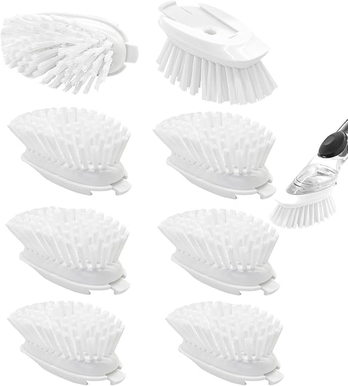Brush Refills for OXO Dish Brush - 8 Pack Dish Brush Cleaning Soap Dispensing Head Replacement for Scrubber (White)...