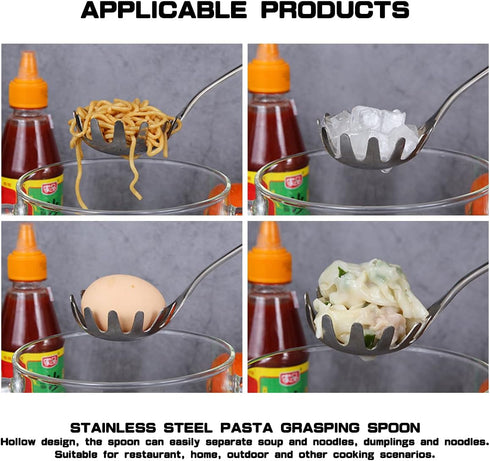 2Pcs Spaghetti Spoon,Stainless Steel Claw Pasta Spoon Server Noodle Scoop Slotted Spoon Kitchen Utensils for Home Restaurant Bar...