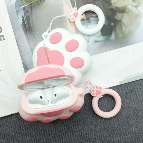 Compatible with Cat Paw AirPods Case 1/2, Women Protective Silicone Skin for AirPod Case Cat Paw, Funny Kawaii Cute Fashion Cartoon 3D Cover for A...