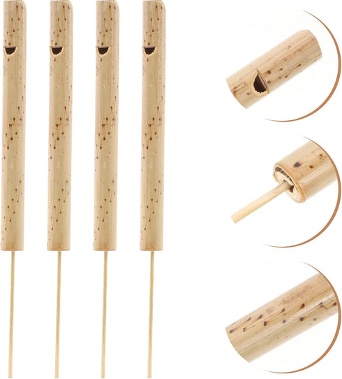 Toyvian Bird Whistle 4pcs Bamboo Slide Whistle Whistle Train Slide Whistle Children Noisemaker Musical Pleasant Voice Vocal Training Educational I...