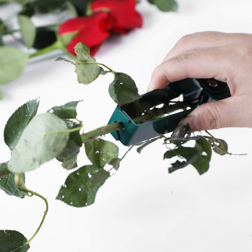 Rose Leaf Thorn Stripper Set of 3 Pcs with Metal Rose Stem Thorn Stripping Tool, Plastic Thorn Remover Tool & Garden Gloves...