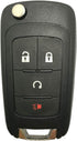 Key Fob Case Shell Fit for GMC Chevrolet Chevy Equinox Sonic Trax Terrain 4 Buttons Replacement Flip Folding Smart Car Key Fob Cover with Uncut Bl...