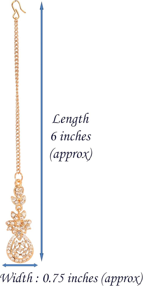 Touchstone Indian Bollywood Stylish Contemporary Designer Jewelry Wedding Head Accessory Mangtika With Beautiful Chain For Women In Gold or Silver...