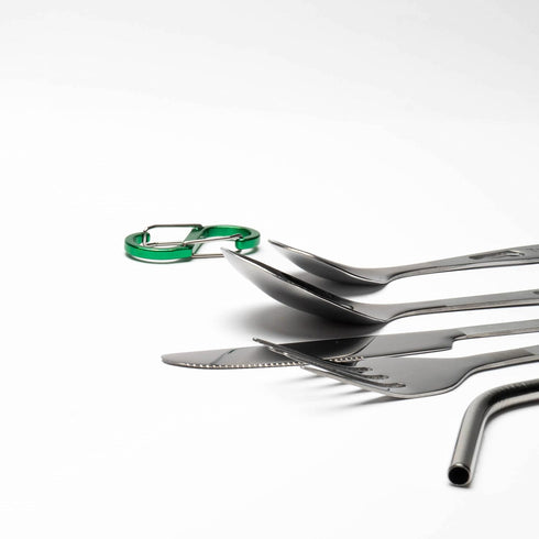 Tapirus Camp Utensils To Go | 6-piece Portable Set | Durable Stainless Steel | Light Weight Silverware With Waterproof Carrying Case | Ideal Equip...