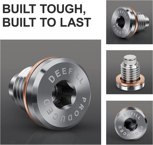 Magnetic Stainless Steel Crankcase Engine Oil Drain Plug with Copper Washer Fit for CR250 CR480, Polaris RZR Sportsman Ranger Scrambler, Kawasaki,...