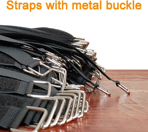 12 inch Reusable Fastening Cable Straps - Hook and Loop Fixing Straps - 12 Pack...