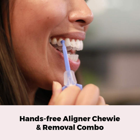 PUL Chewies & Clear Aligner Removal 2 in 1 Combo Tool - Compatible With Invisalign Removable Braces & Trays, Aligners, Retainers, Dentures - Hygie...