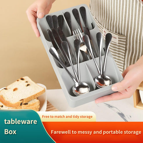 6 Slots Silverware Cutlery Drawer Organizer, Kitchen Drawer Utensil Tray for Flatware, Cutlery, Spoon and Knives Drawer Storage Organization Keep ...