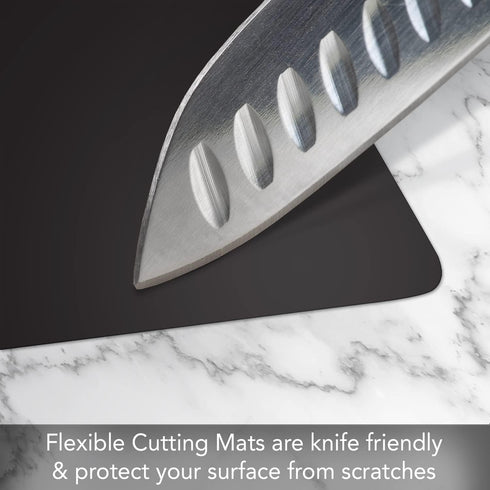 Cut N' Funnel Black Flexible Plastic Cutting Board Mat 2 Pack, 15" x 11.5", Made in the USA, Easily Funnels Foods, Knife Friendly, Easily Wipes Cl...