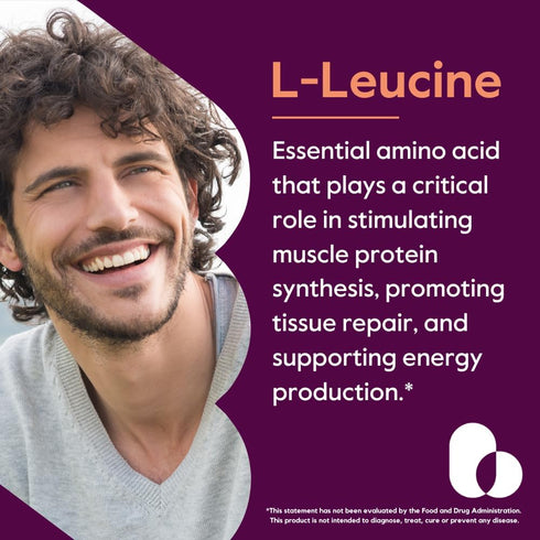 BESTVITE L-Leucine 500mg per Capsule (240 Vegetarian Capsules) - No Stearates - No Fillers - No Flow Agents - Vegan - Non GMO - Gluten Free...