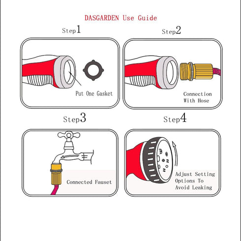 Garden Hose Nozzle Hand Sprayer 7 Pattern High Pressure Watering Nozzles Spray Gun...
