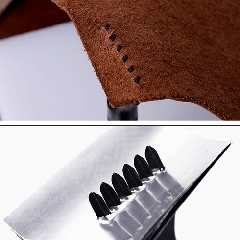 4 Pcs Leather Prong Punch Tool Set Leather Craft Tool Hole Punches 1/2/4/6 Leather Prong Punch Leather Lacing Stitching Punch Tool for Leather Cra...