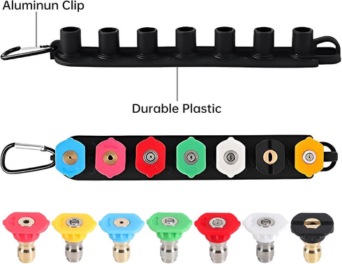 Pressure Washer Tips, Set of 7 Pressure Washer Nozzle Tips with Nozzle Holder, 1/4 Inch Quick Connect, 4000 PSI...