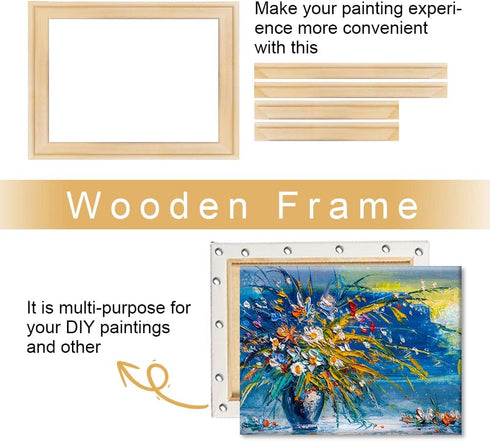 YCDC Solid Wood Canvas Frame, Premium Pine Wood Strips Bar Set, for Oil Paintings Poster Prints, DIY Arts Accessory Materials Supply, 16x20 Inch...