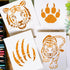 FINGERINSPIRE Tiger Stencil for Painting 11.8x11.8 inch Plastic PET Tiger Head Pattern Painting Stencil Large Tiger Paw Print Drawing Template Tig...