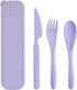 Reusable Travel Utensils with Case, Wheat Straw Portable Plastic Fork Spoons Knife Tableware, Eco-Friendly BPA Free Camping Cutlery for Lunch Box ...