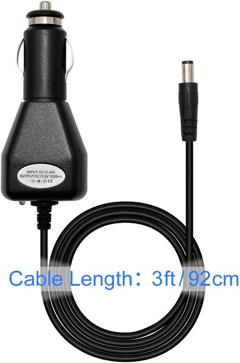 Talentcell 12V Lithium Battery Pack Car Charger, 12.6V/1A DC 5.5mm x 2.1mm Car Charger Adapter for 3S 12V Rechargeable Li-ion Batteries, Black...