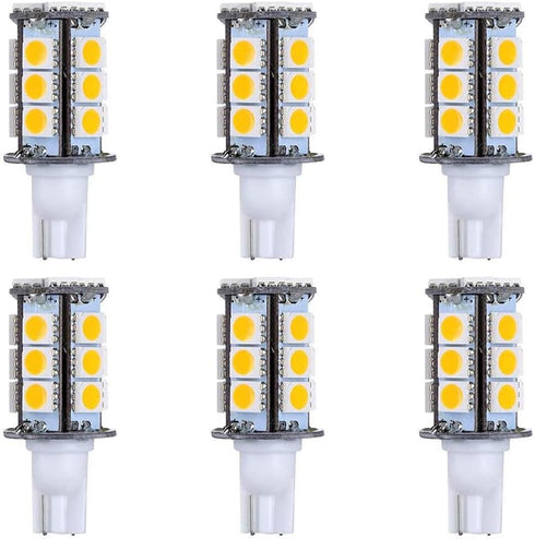 T5 T10 Wedge Base LED Light Bulb High Brightness 12VAC/DC 3Watt 2700K-3000K Warm White Color for Outdoor Landscape Lighting Deck Stair Step Path L...