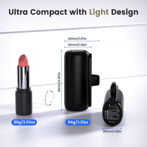 Portable Charger for iPhone, 5500mAh Plug in Ultra-Compact Power Bank Small Battery Pack Phone Charger Compatible with iPhone 14 13 12 11 Pro Max ...