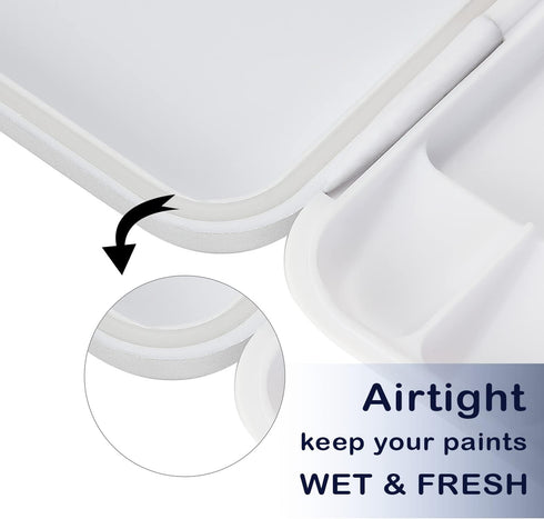 Mr. Pen Airtight 18-Well Watercolor Palette with 2 Mixing Areas and Lid - Folding Paint Tray...