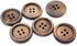 CRAFTMEMORE Wood Buttons 4 Holes Round Wooden Button for Garment Sewing DIY Crafts B08 (15mm, Dk.Brown 12pcs)...