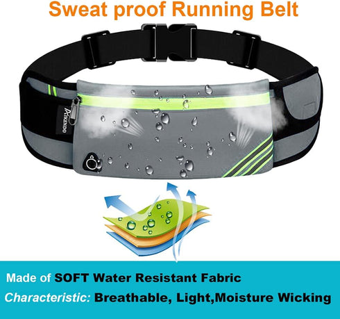 Running Belt Waist Pack Bag Fanny Pack for Phone Men Women,Thin Runners Pouch Belt for Hiking Walking Sports Cycling Traveling Money Belt,Phone Ca...