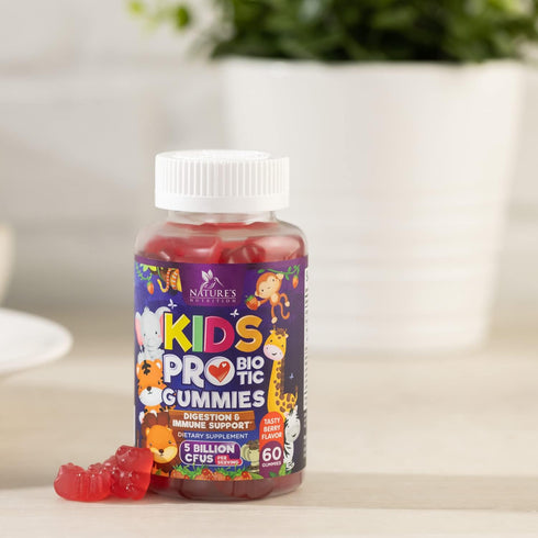 Kids Probiotic Gummies - Chewable Daily Probiotics for Kids Ages 3+ - Natural Digestive & Immune Health Support Vitamin - Nature's Recommended Veg...