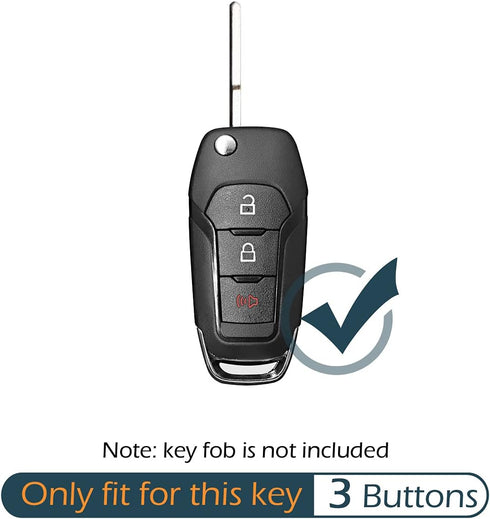 GFDesign 2 Pcs Silicone Flip 3 Buttons Key Fob Cover Remote Case Keyless Protector Compatible with Ford EcoSport Escape Explorer Ranger F-150 F-25...