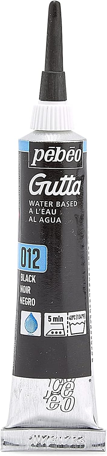 Pebeo Setasilk Silk Painting Water Based Gutta 20-Milliliter Tube, Black, 0.68 Fl Oz (Pack of 1)...