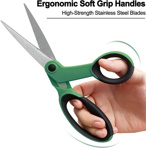 Premium Sewing Scissors Bundle, 8" Heavy Duty Fabric Scissors, 5" Embroidery Scissors, 4" Small Detail Scissors, 5" Thread Snips, Tailoring, Dress...