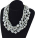 Multi Strand Crystal Rhinestone Pearl Statement Necklace for Women Choker Bib Collar Beaded Necklace Costume Jewelry Set...