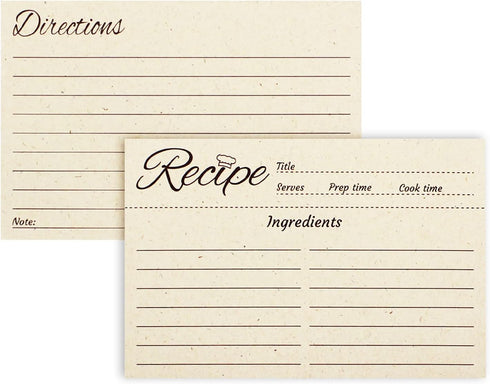 100 Pack Recipe Cards 4 x 6 Inch Double Sided Recipe Cards Kitchen Recipe Cards Cooking Recipe Cards Vintage Recipe Cards for Wedding, Bridal Show...