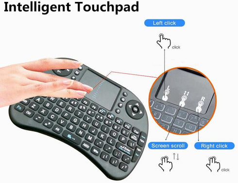 Mini Wireless Keyboard with Touchpad Mouse 2.4GHz Multi-Media Keyboard RGB LED Backlit Handheld Keyboard Handheld Remote Control for Pc, Pad, Goog...