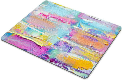 Smooffly Mousepad paint Oil paints cover Abstract print Multicolor mousepad Mouse pad rainbow Yellow White Violet Pink Blue Purple for office...