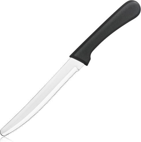 New Star Foodservice 58994 Stainless Steel Steak Knife, 4.5-Inch Rounded Serrated Blade with Plastic Handle, Set of 12...
