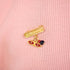 Gold Plated Religious St Lucy Simulated Azabache Evil Eye Protection Brooch Pin for Babies, Infants, and Toddlers - Red Enamel Saint Lucy Eyes Cha...