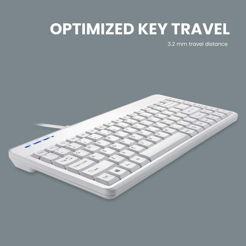 Perixx PERIBOARD-409WU US, Wired USB Mini Keyboard - White - US English...