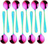 Soup Spoons, Color ME Rainbow 18 10 Stainless Steel Round Spoons, Set of 10...