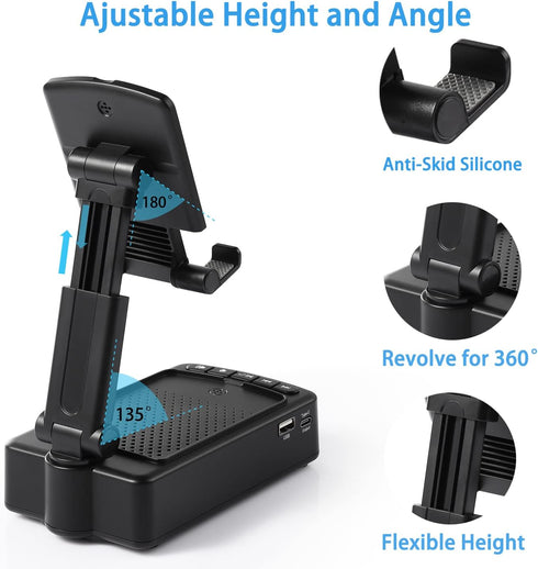 Gifts for Men, OLES Mobile Phone Stand with Bluetooth for Him Dad Women Who Want Nothing, Adjustable Tablet Holder with Wireless Speaker, Tech Gad...