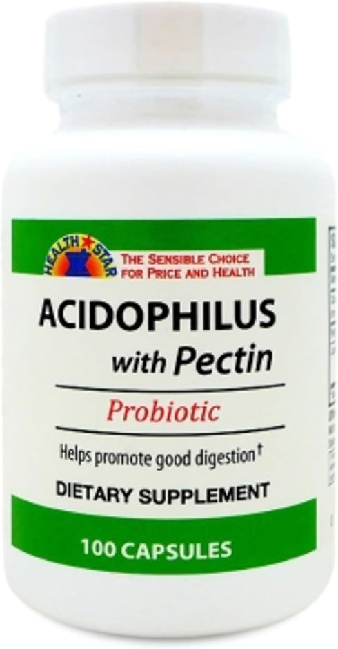 GeriCare Acidophilus with Pectin Probiotic Capsules, Optimizes Intestinal Flora, Digestive Gut Function, Boosts Immune Defenses, and Strengthens B...