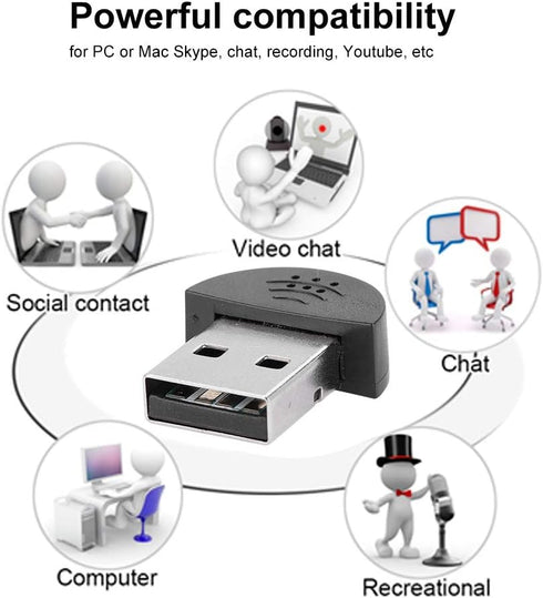 Mini Microphone, Portable USB Studio Speech 360° Omnidirectional Noise Cancellation Microphone Recording Audio MIC Adapter for Computer PC(black)...