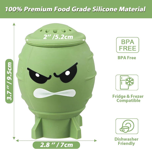 Fun Guy Fridge Deodorizer, Baking Soda Holder for Refrigerator Odor Absorber, Cute Freezer Smell Eliminator and Reusable Silicone Freshener Contai...