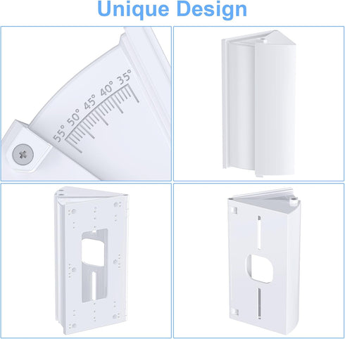 RIOVO Adjustable 30 to 55 Degree Doorbell Angle Mount Compatible with Video Doorbell 1st / 2st / 3st / 4st / (2020 Release), Replacement Angle Adjustment Adapter Mounting Bracket Wedge Kit