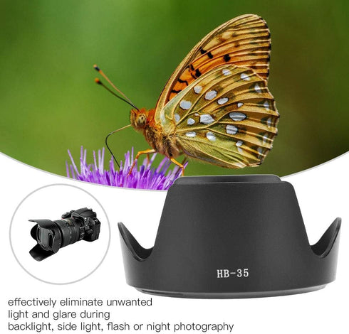 Camera Lens Hood, HB-35 Camera Mount Lens Hood Replacement for Nikon AF-S VR 18-200mm F/3.5-5.6 Lens...